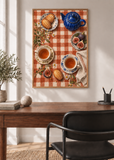 Afternoon Tea on Checks, framed art print in a styled interior