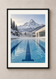 Alpine Lanes, black framed 50 x 70 cm presentation with white mat