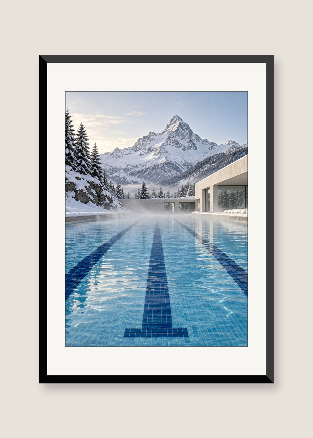 Alpine Lanes, White mat with black frame preview