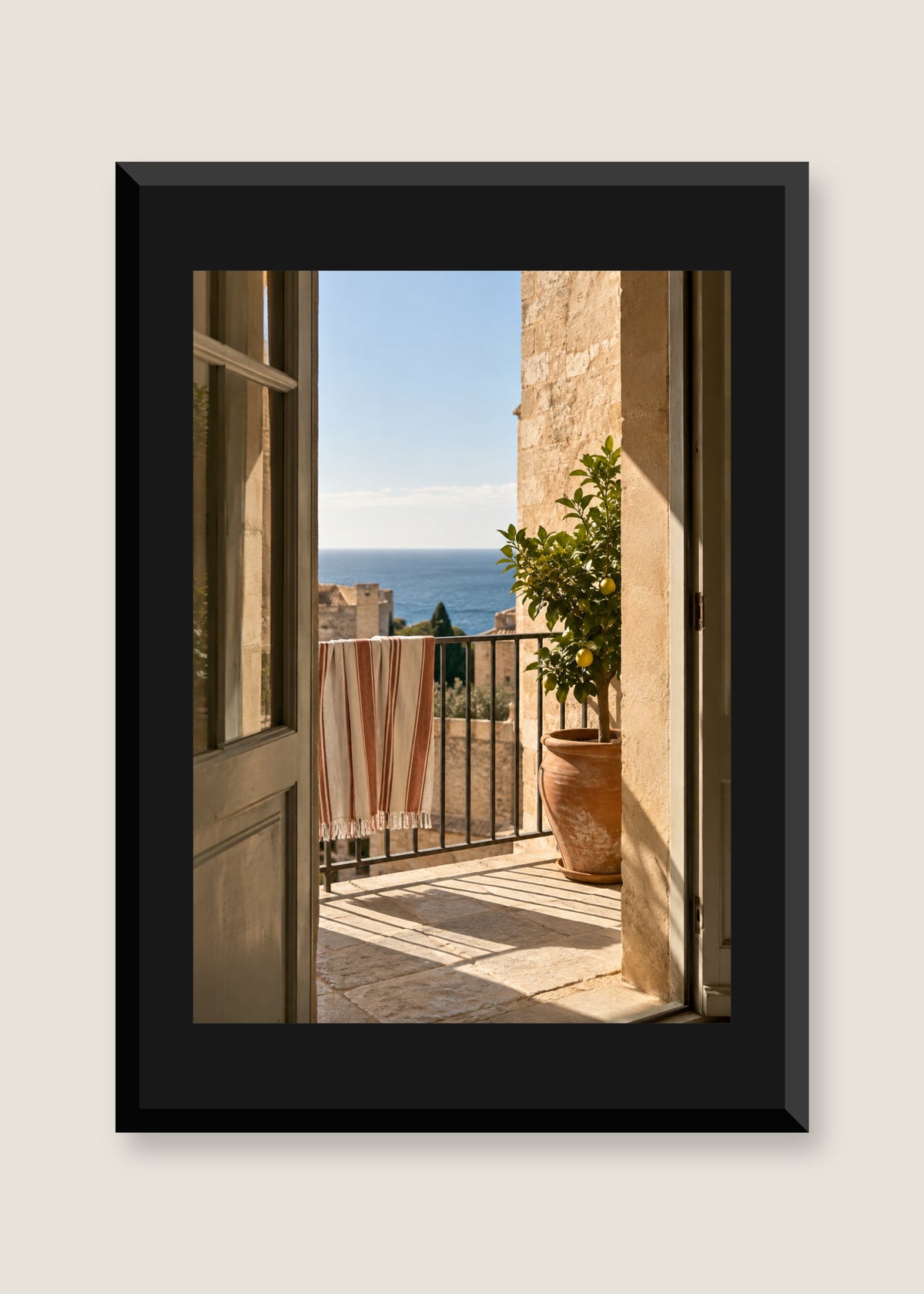 Balcony in September, Black mat with black frame preview
