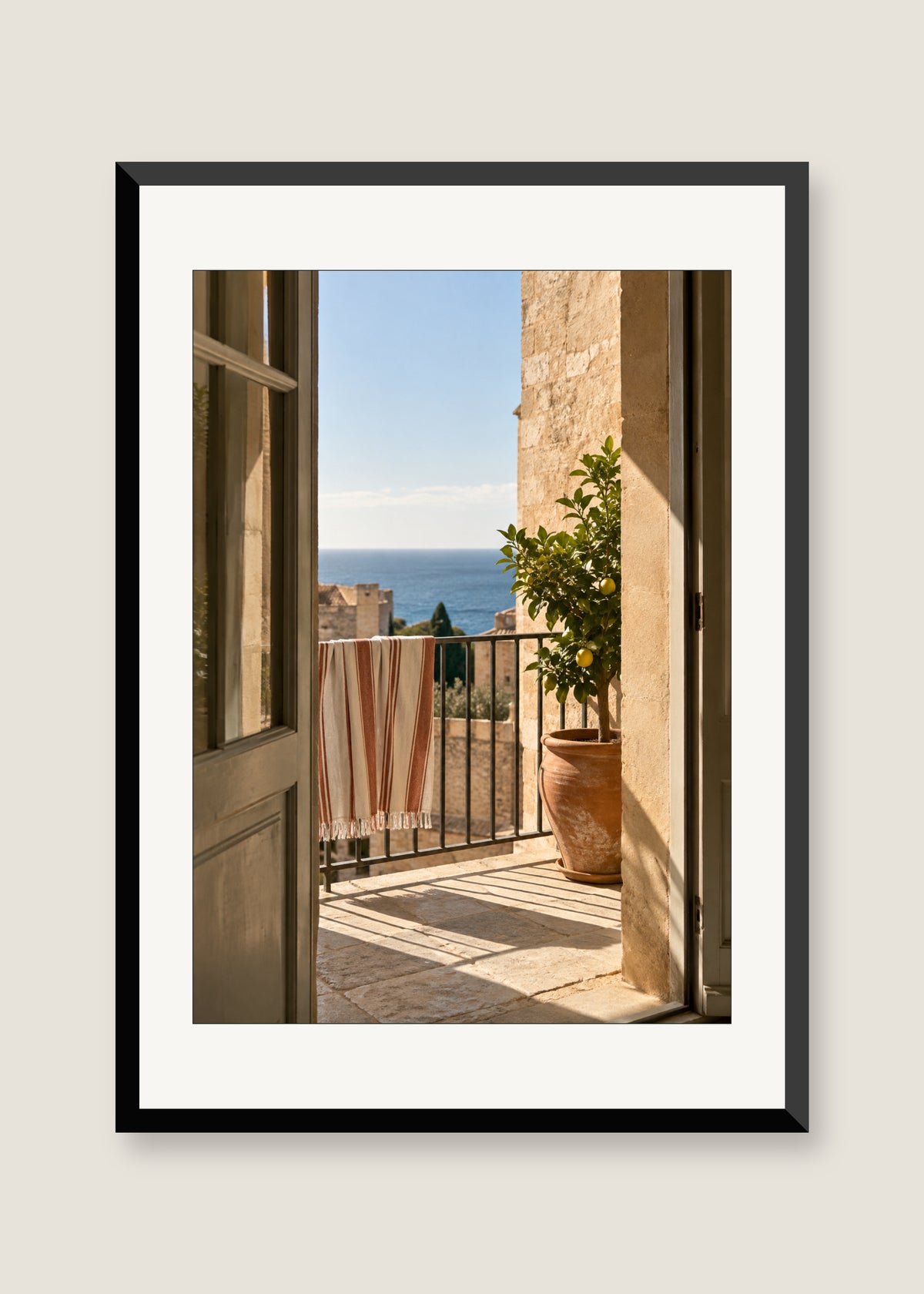 Balcony in September, White mat with black frame preview