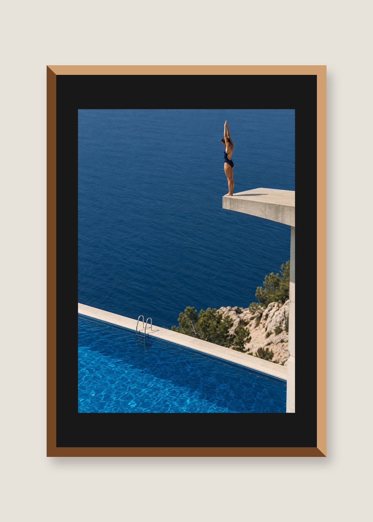 Before the Splash, Black mat with natural oak frame preview