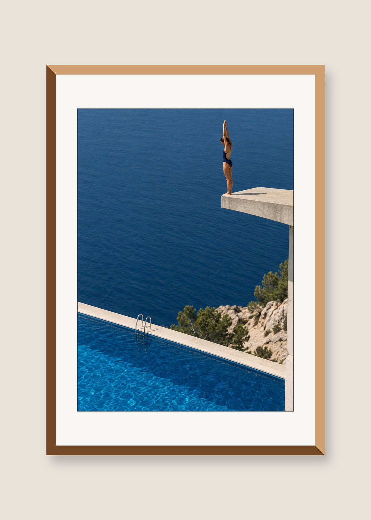 Before the Splash, White mat with natural oak frame preview