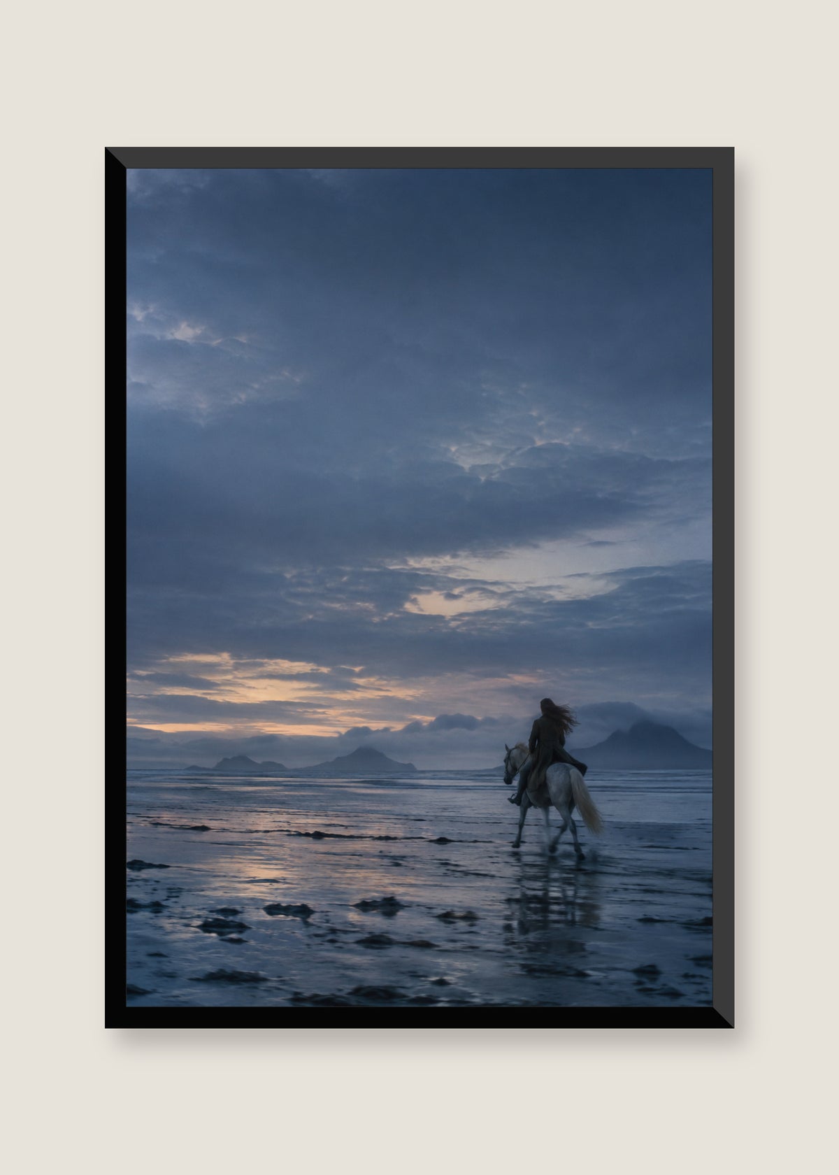 Blue Hour Crossing, No mat with black frame preview