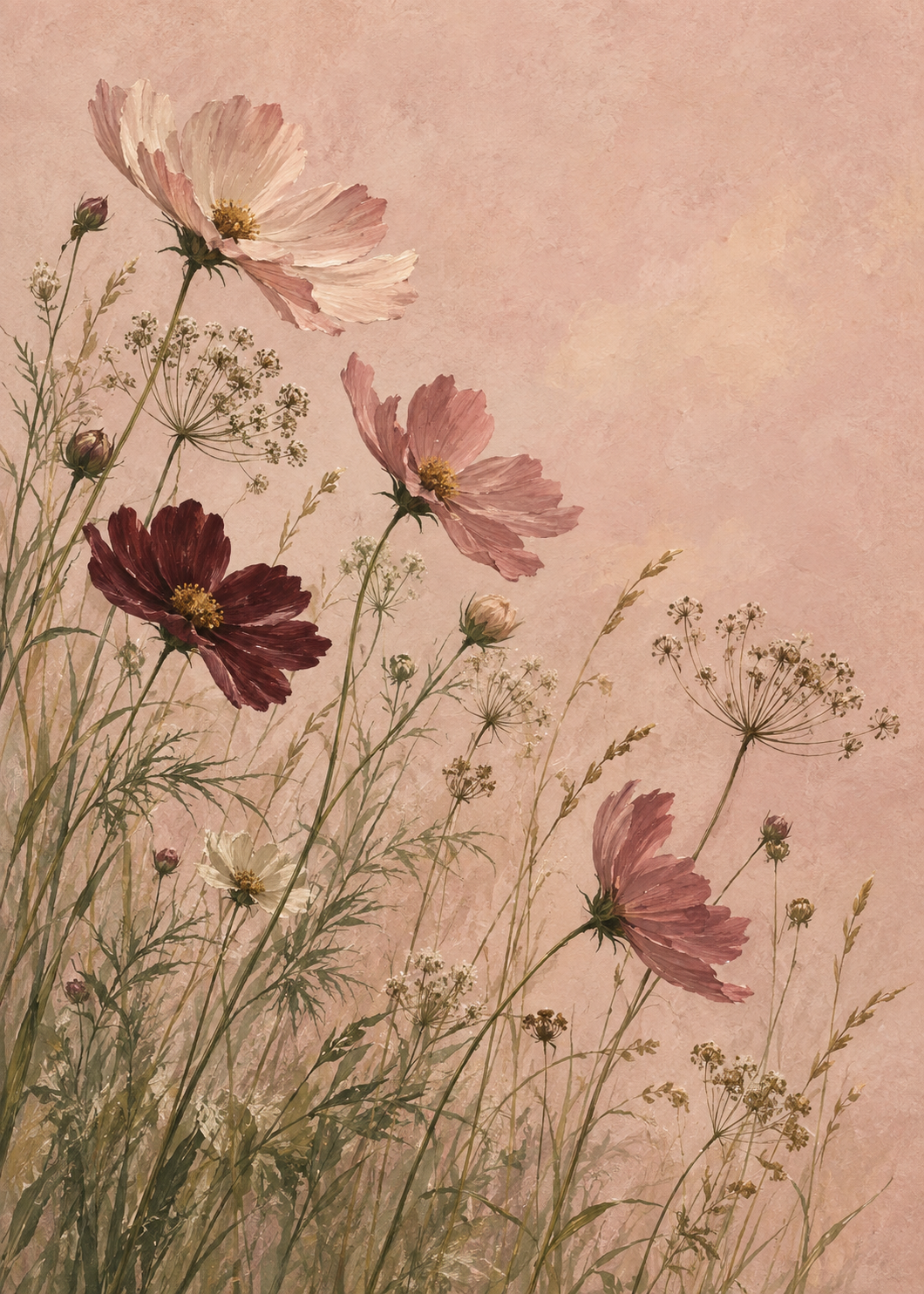 Blush Meadow at Dawn artwork-only poster