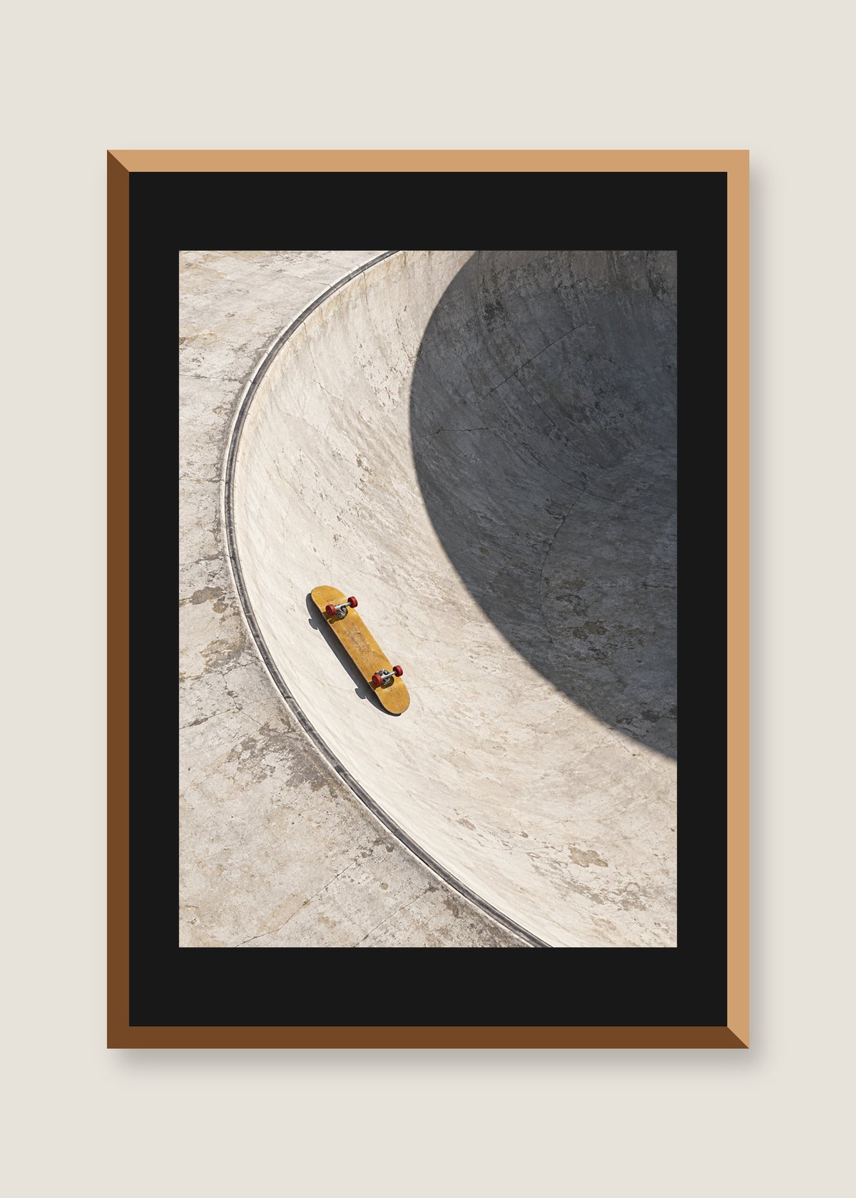 Board Left Behind, Black mat with natural oak frame preview