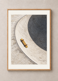 Board Left Behind, oak framed 50 x 70 cm presentation with white mat