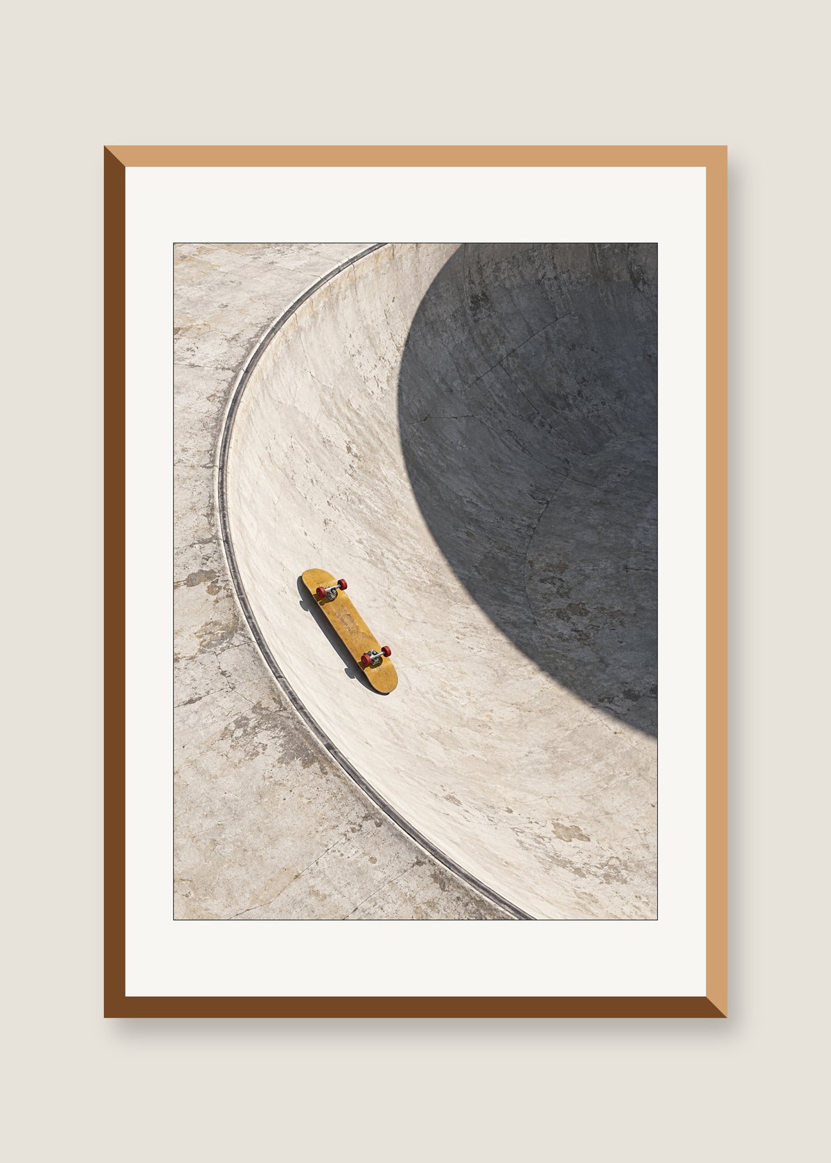 Board Left Behind, White mat with natural oak frame preview