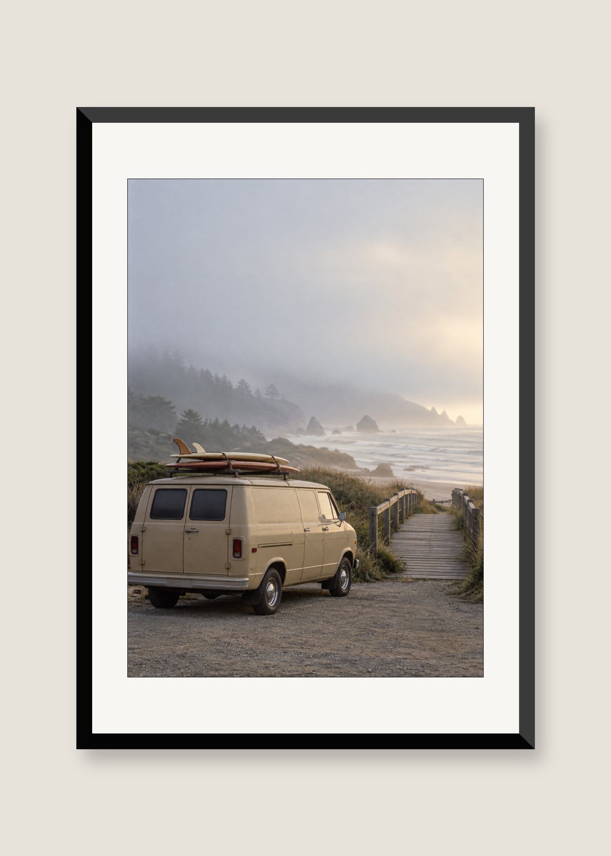 Boardwalk Delivery, White mat with black frame preview