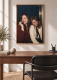 Booth at Midnight, framed art print in a styled interior