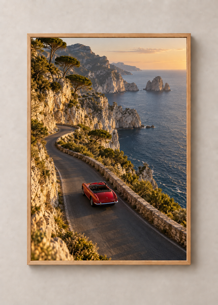 Coast Road, Late, framed 50 x 70 cm presentation