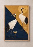 Cranes at Cocktail Hour, framed 50 by 70 centimetre art print