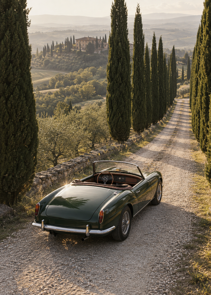 Cypress Roadster, artwork-only fine art print