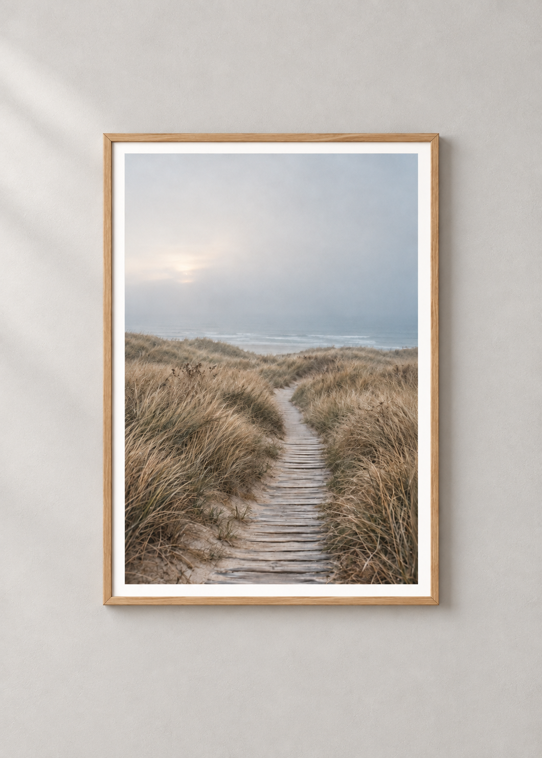 Dune Passage No. 01 in a natural oak frame, 50 x 70 cm
