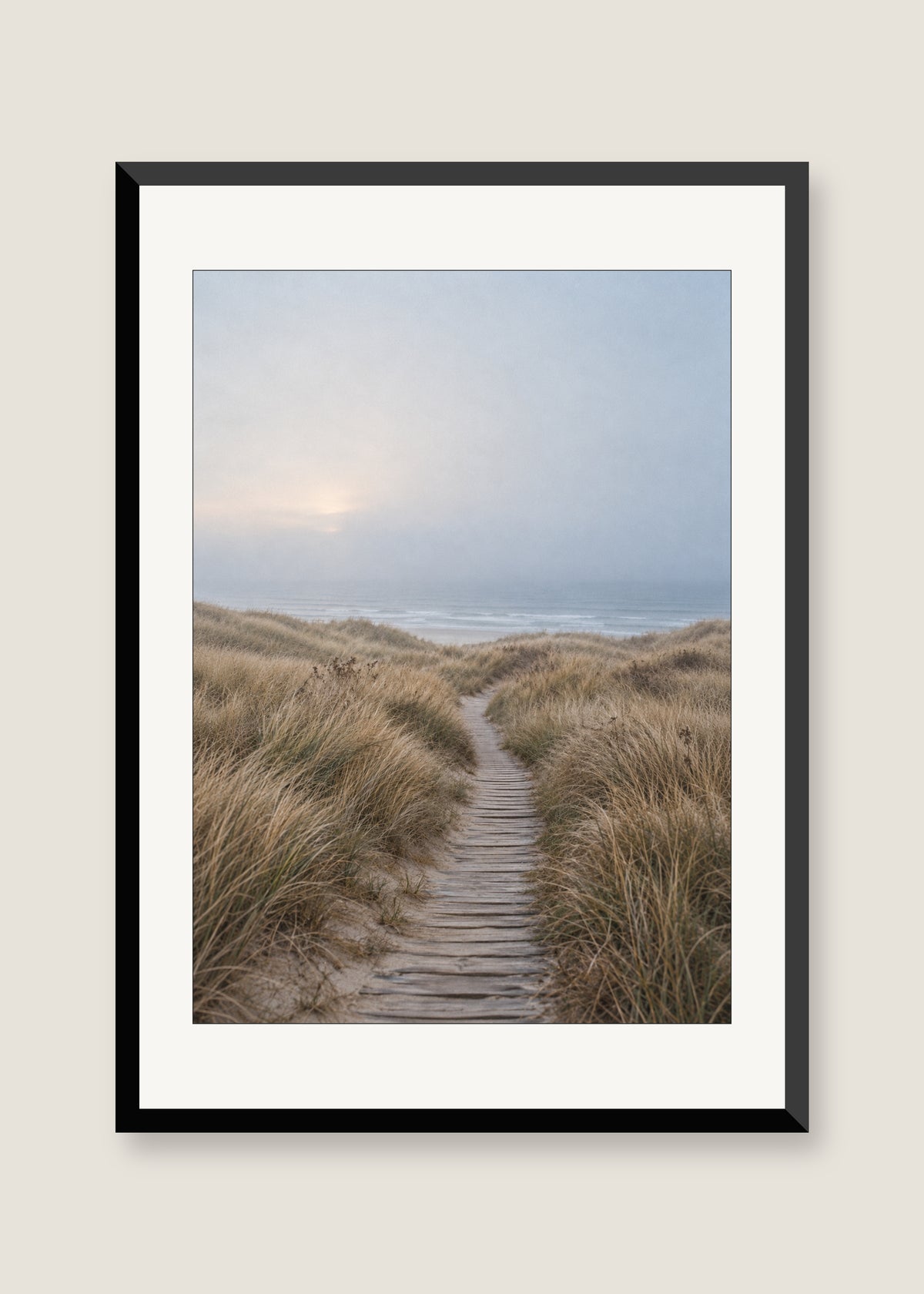 Dune Passage No. 01, White mat with black frame
