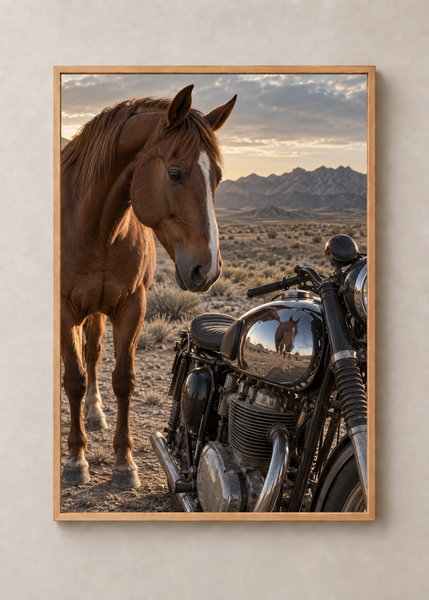 Dust and Chrome, framed 50 x 70 cm presentation