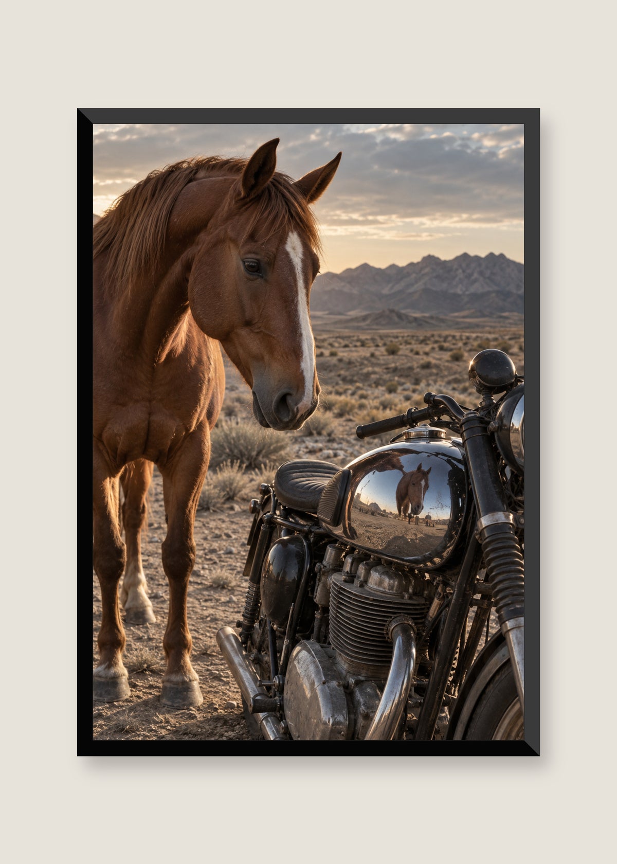 Dust and Chrome, No mat with black frame