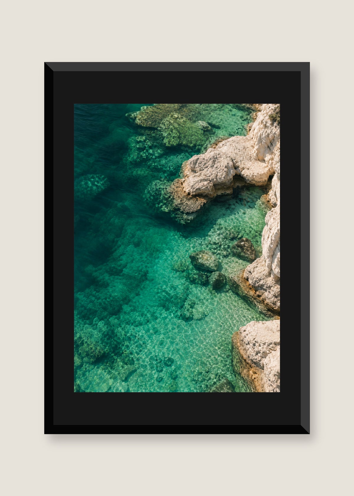 Emerald Cove, Black mat with black frame