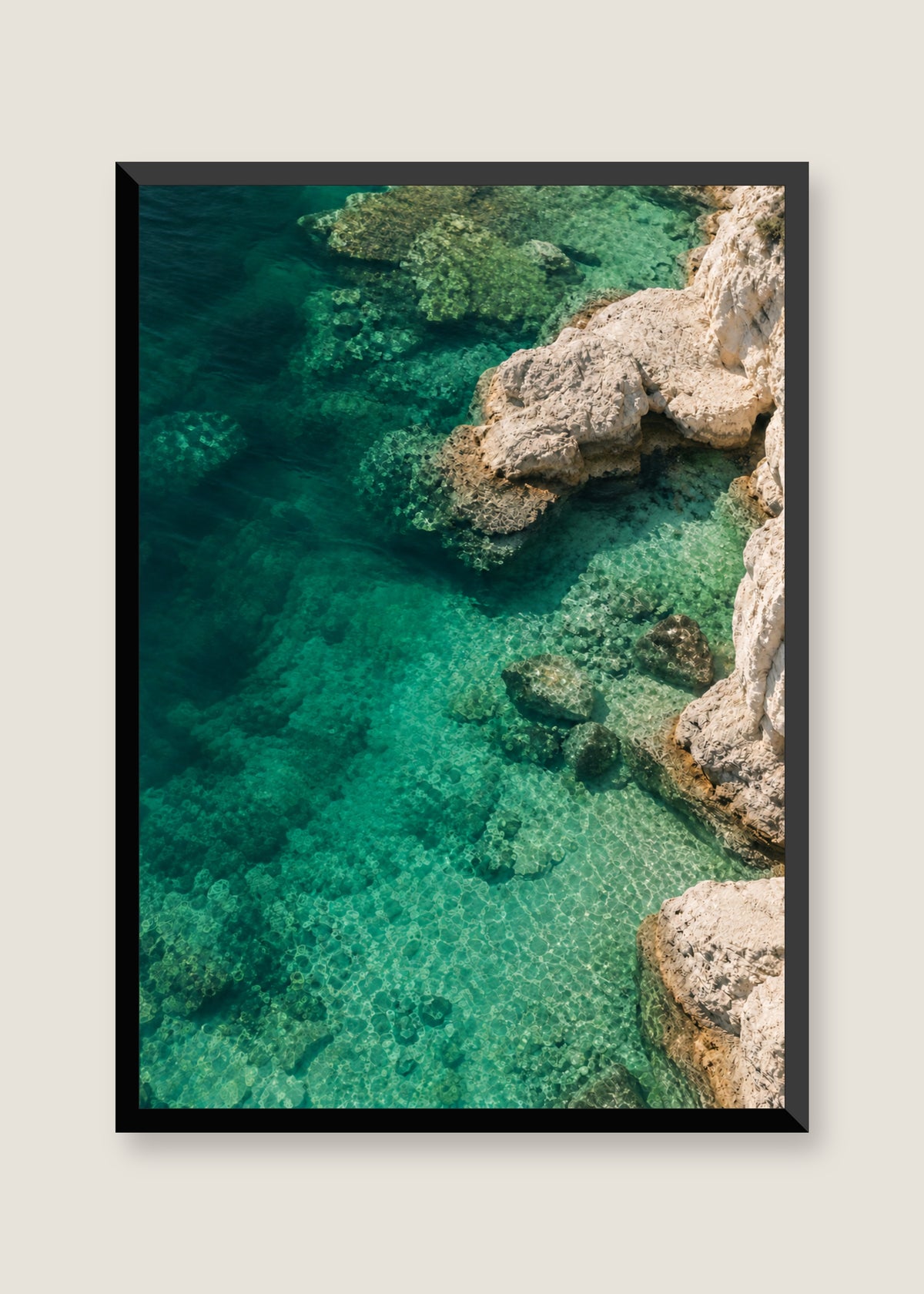 Emerald Cove, No mat with black frame