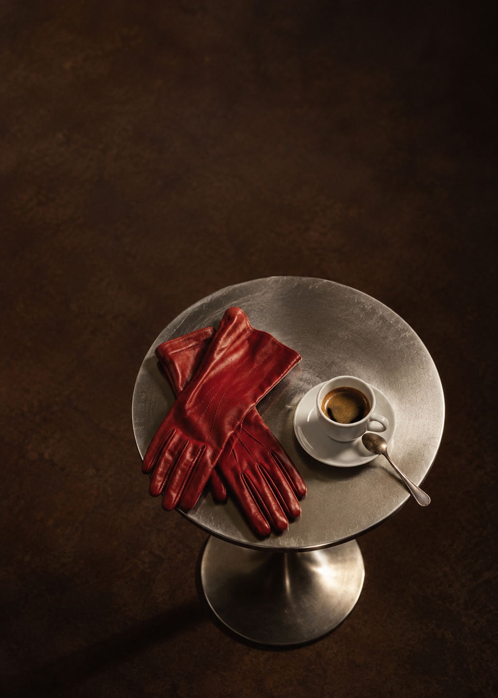 Espresso and Red Gloves artwork-only photographic poster