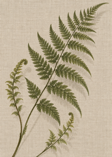 Fern on Linen artwork-only art print