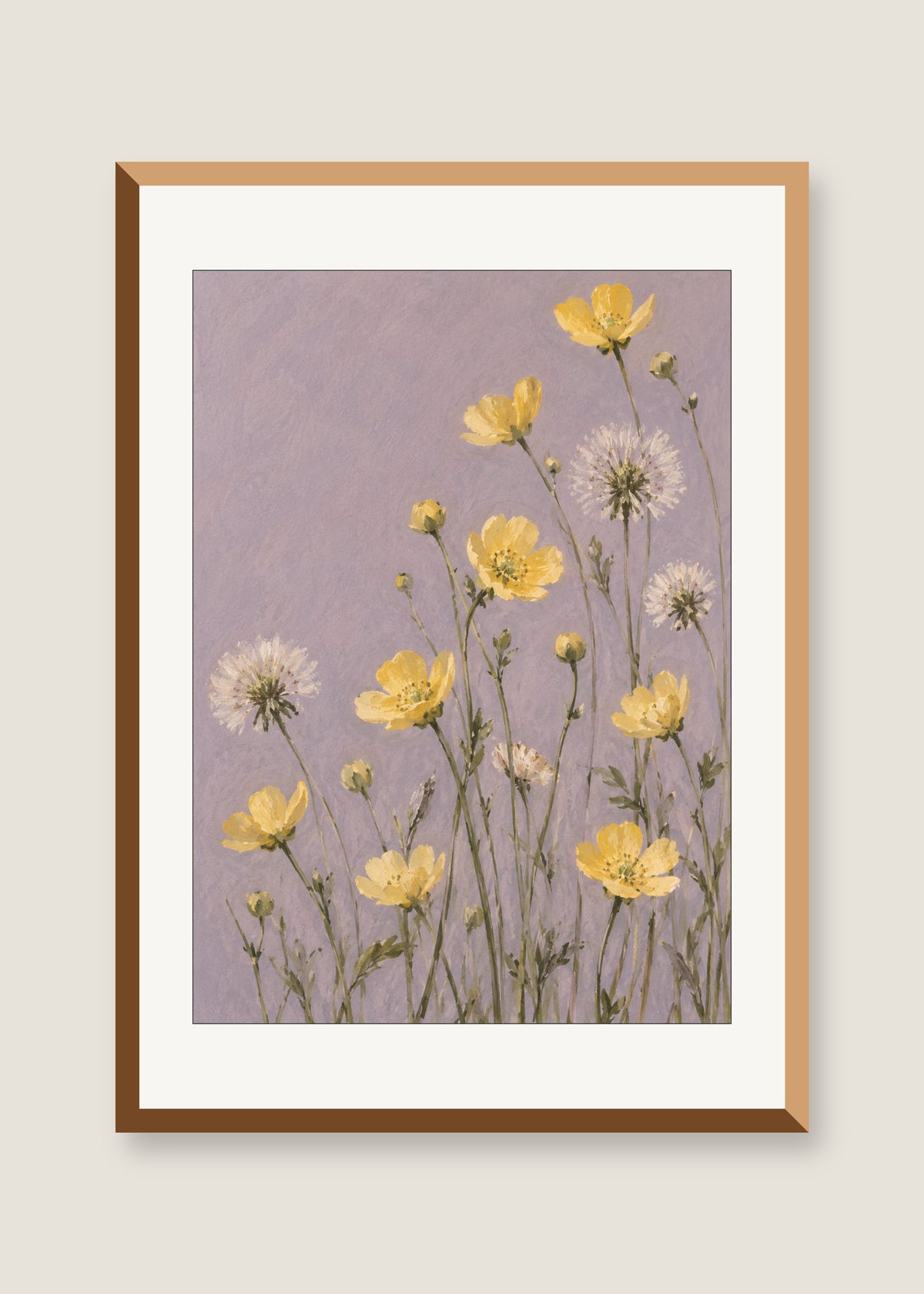 Field Notes in Butter, White mat with natural oak frame