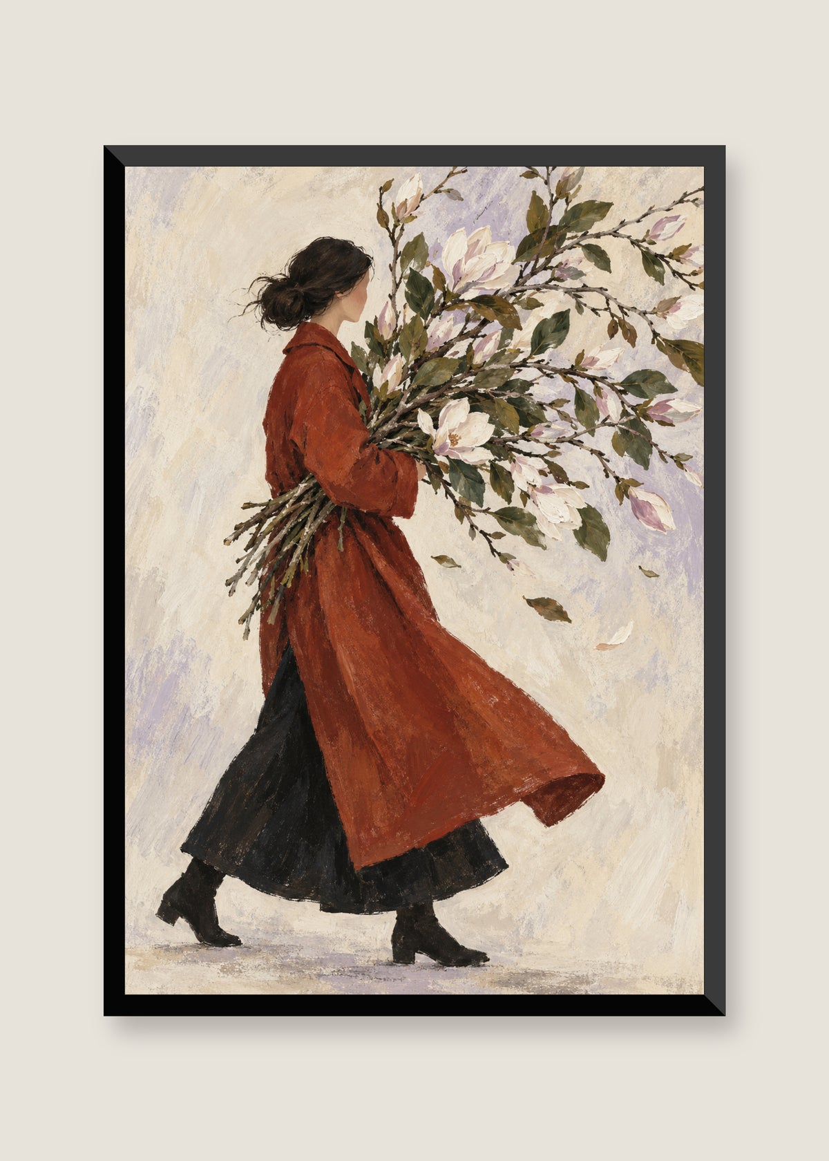 Garden Coat, No mat with black frame
