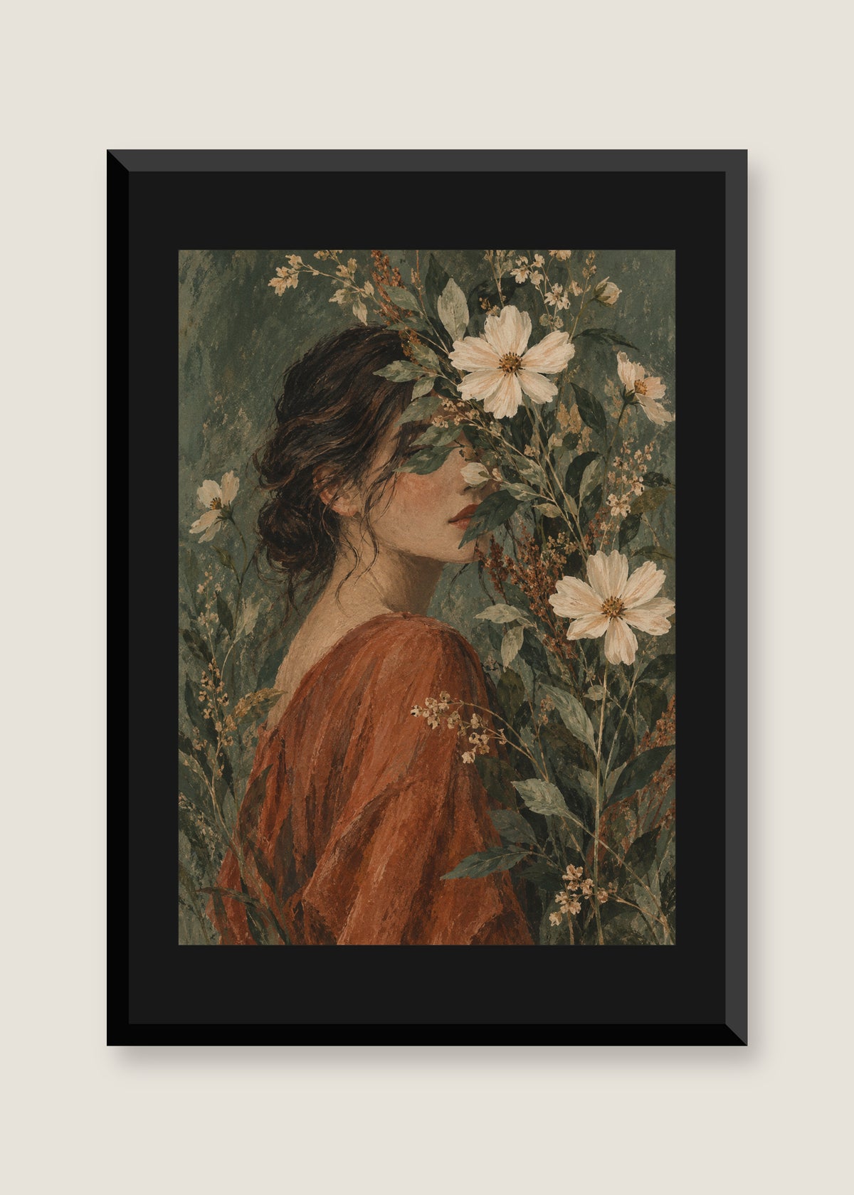 Garden Veil, Black mat with black frame