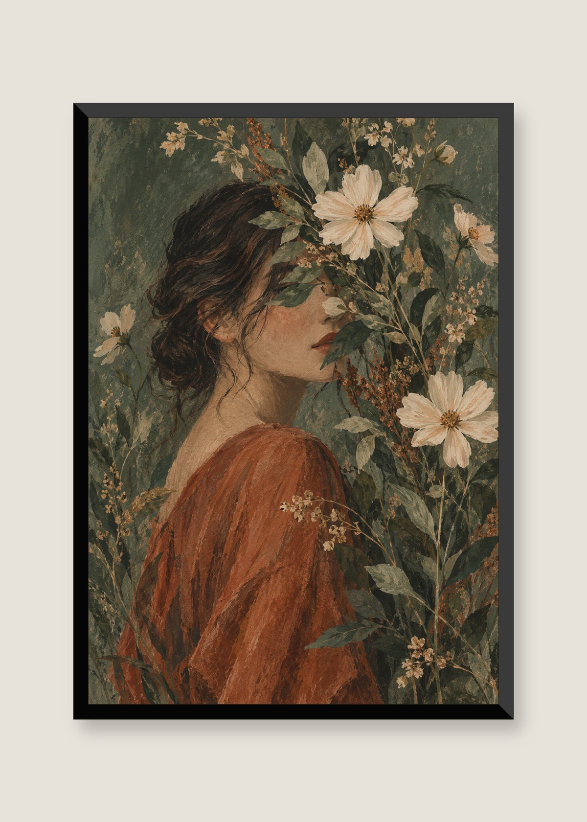Garden Veil, No mat with black frame
