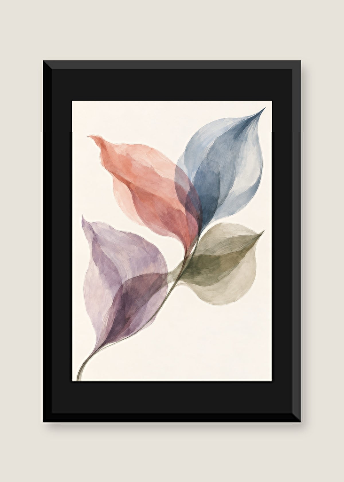 Glass Petals No. 02, Black mat with black frame