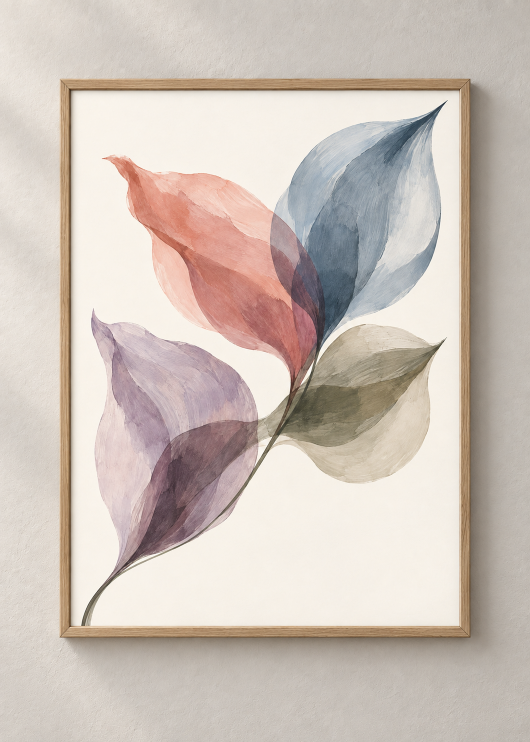 Glass Petals No. 02 framed natural oak 50 x 70 cm art print