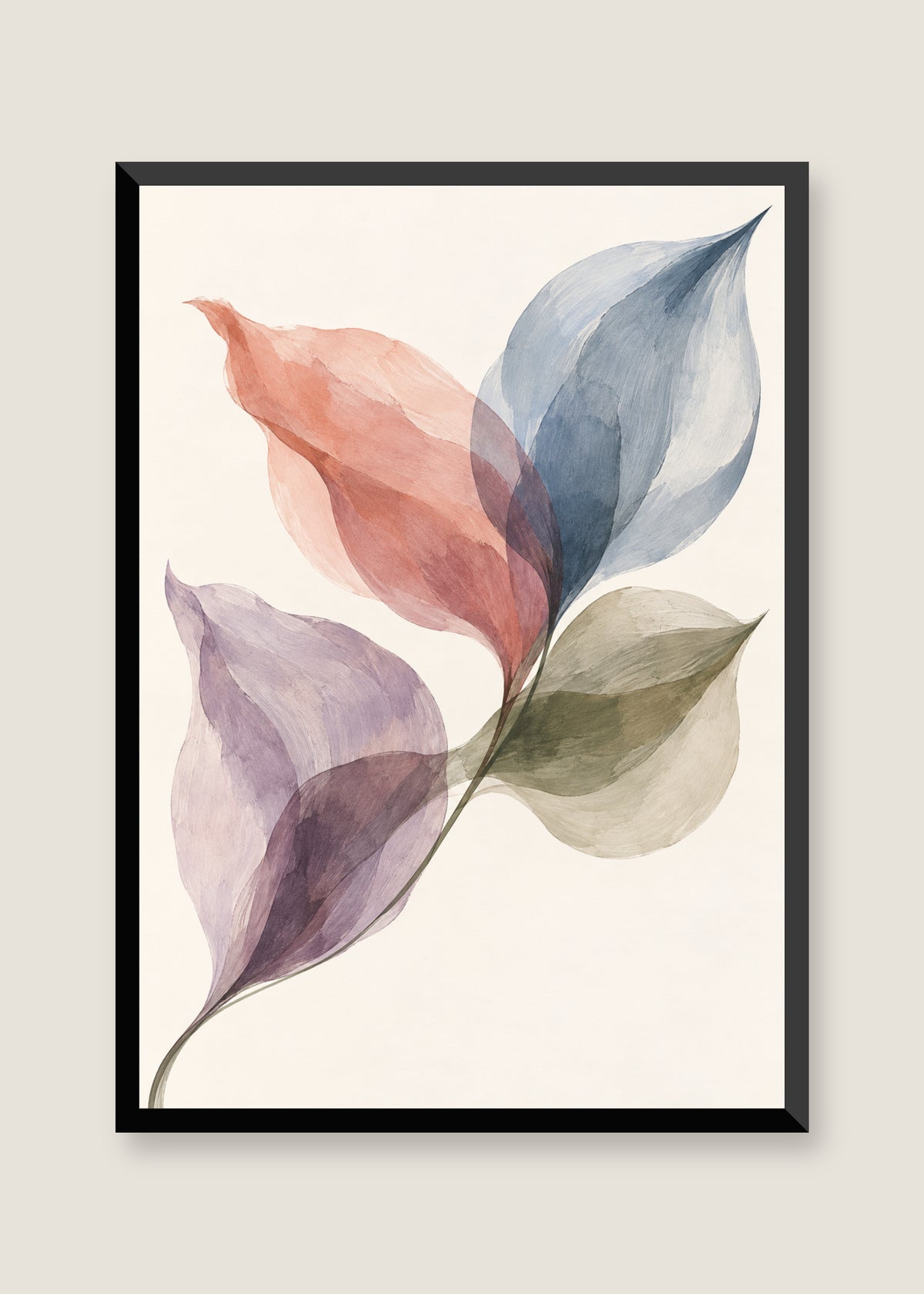 Glass Petals No. 02, No mat with black frame