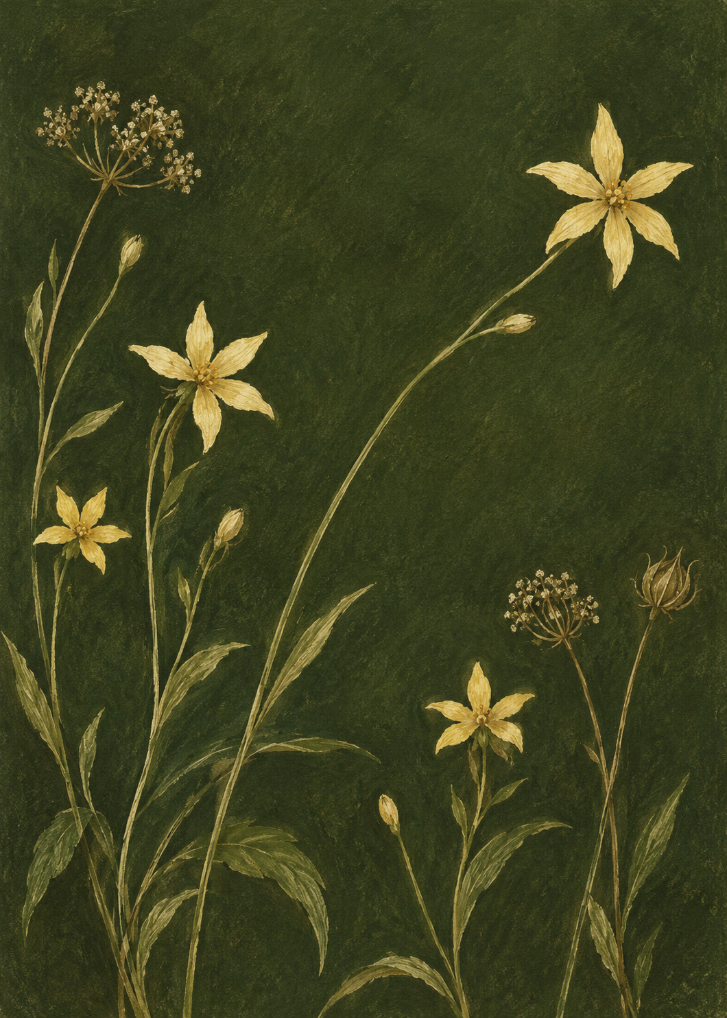 Golden Stems on Moss artwork-only poster