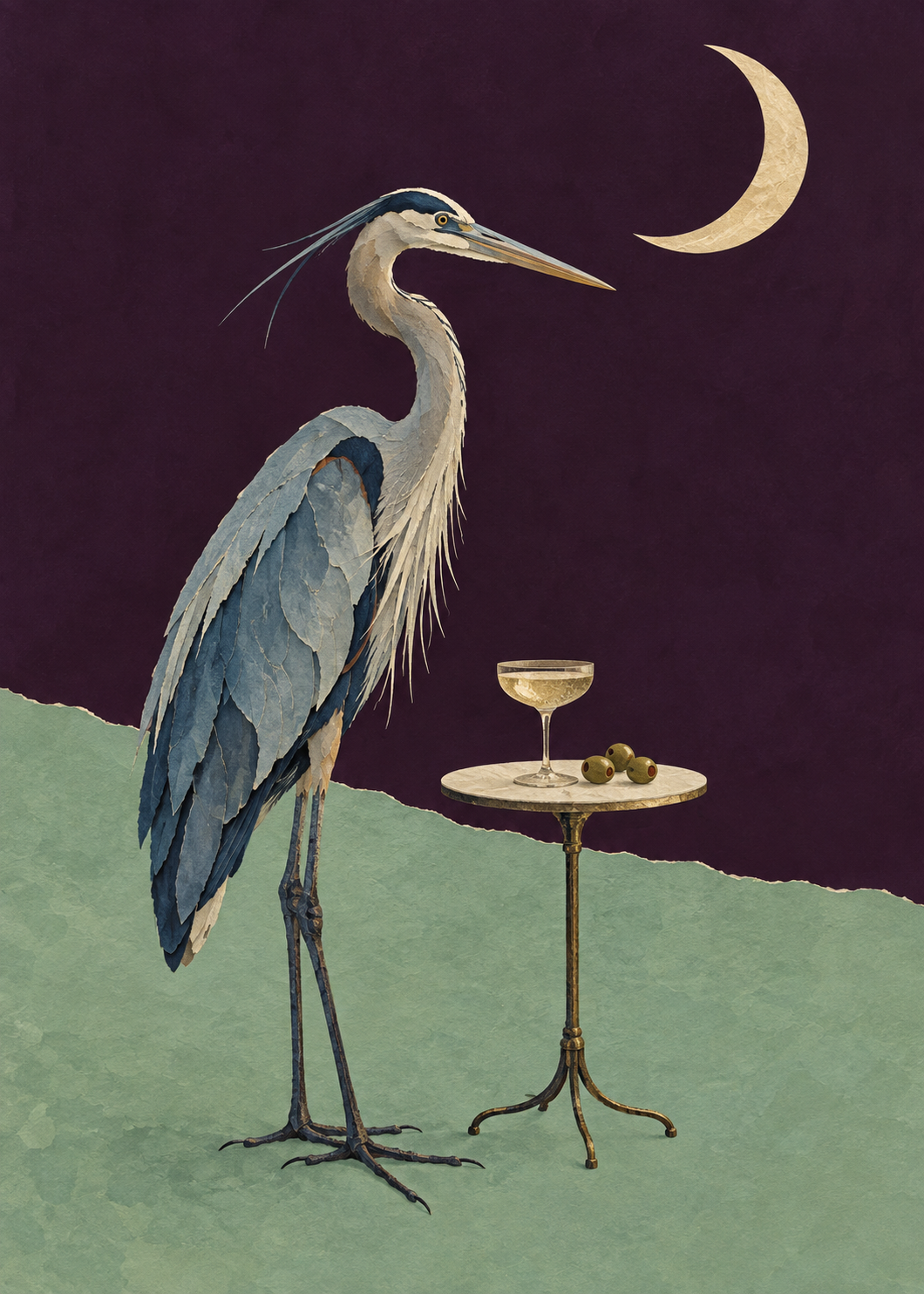 Herons After Midnight artwork-only poster