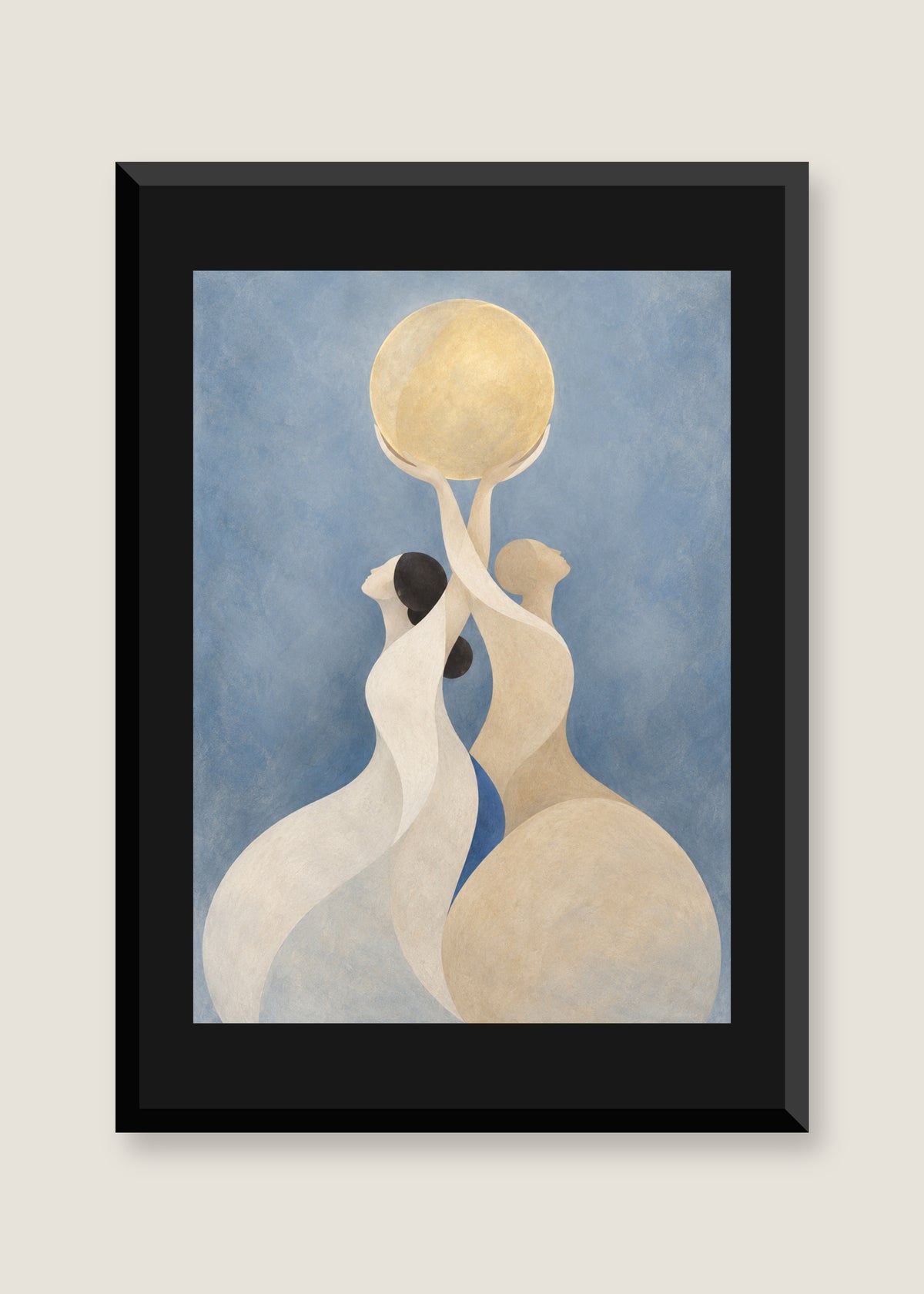 Holding the Light, Black mat with black frame