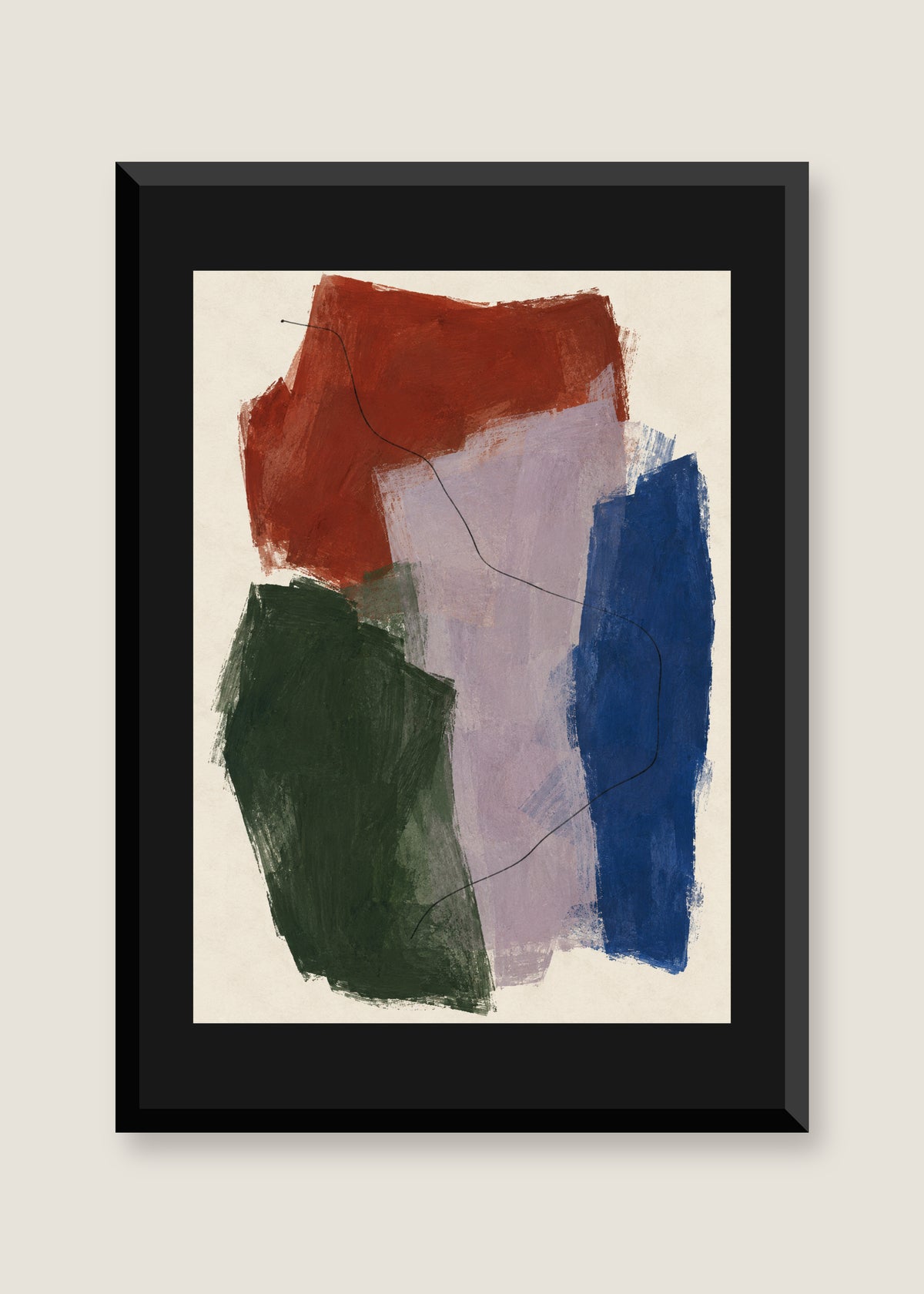 Improvised Fields No. 01, Black mat with black frame