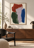 Improvised Fields No. 01 framed 50 x 70 cm poster styled in a contemporary interior
