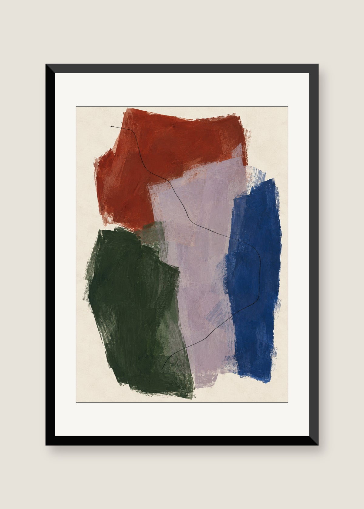 Improvised Fields No. 01, White mat with black frame