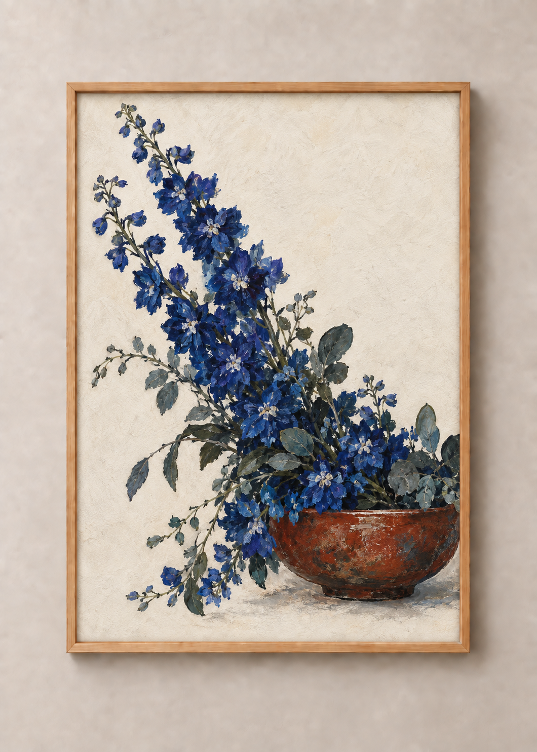 Indigo Cascade, framed 50 by 70 centimetre art print