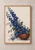 Indigo Cascade, framed 50 by 70 centimetre art print