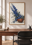 Indigo Cascade, framed art print in a styled interior