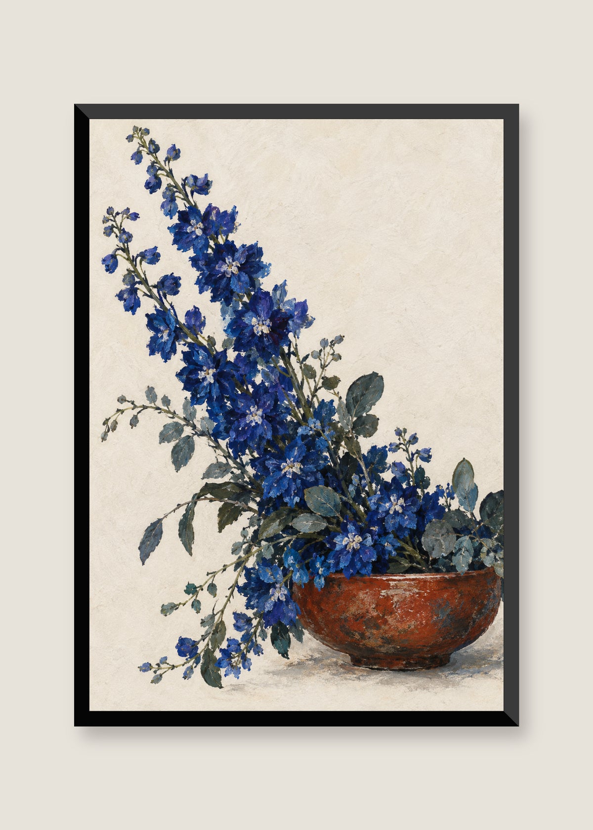 Indigo Cascade, No mat with black frame