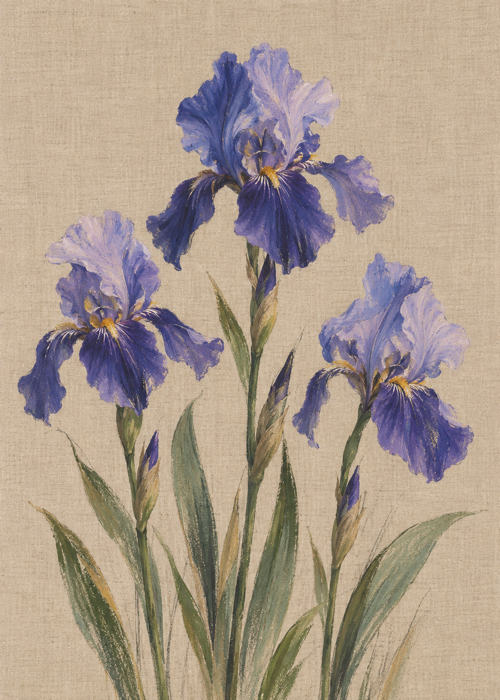 Iris on Linen, artwork-only poster