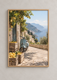 Lemon Road South, framed 50 by 70 centimetre art print in natural wood