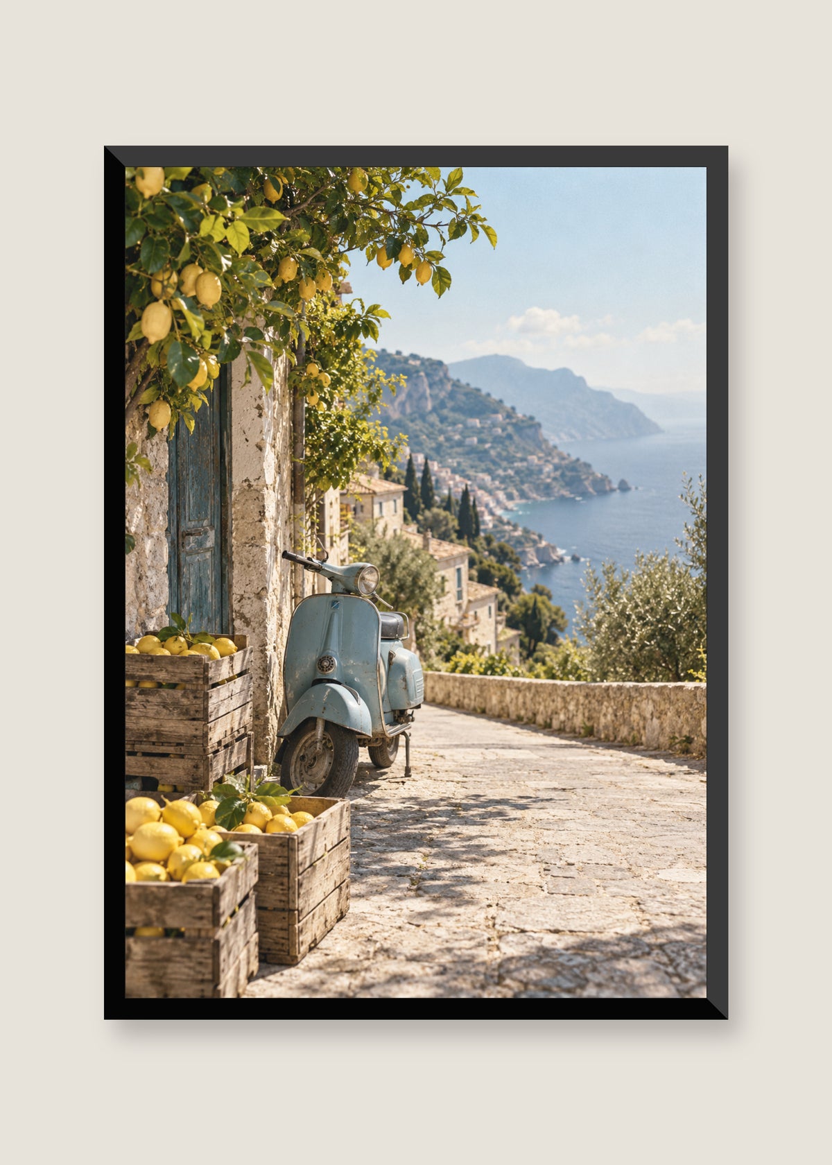 Lemon Road South, No mat with black frame