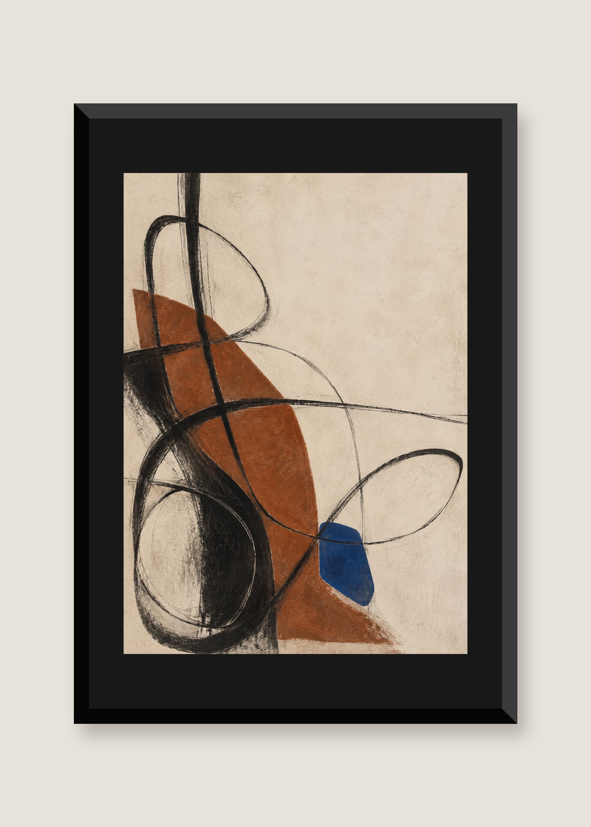 Linear Cadence No. 01, Black mat with black frame