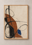 Linear Cadence No. 01 art print in a natural wood 50 x 70 cm frame