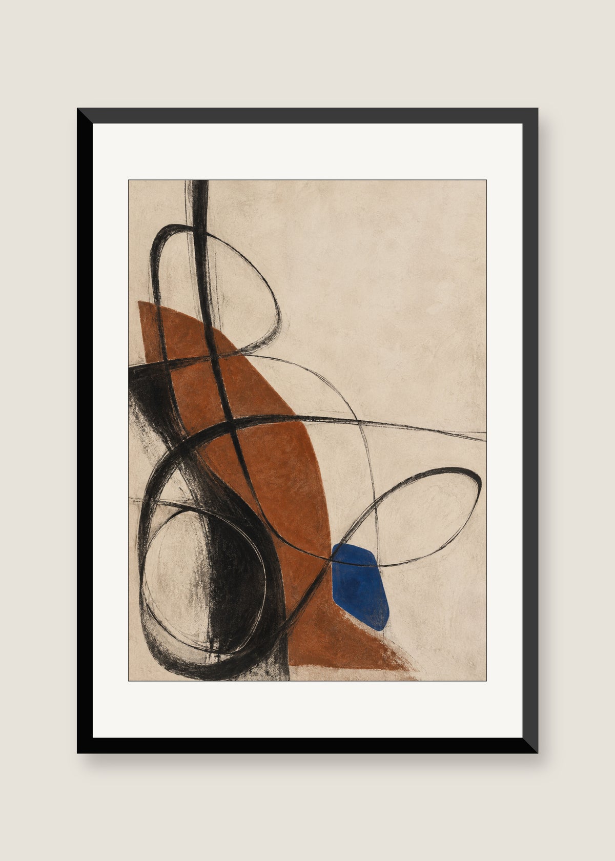 Linear Cadence No. 01, White mat with black frame