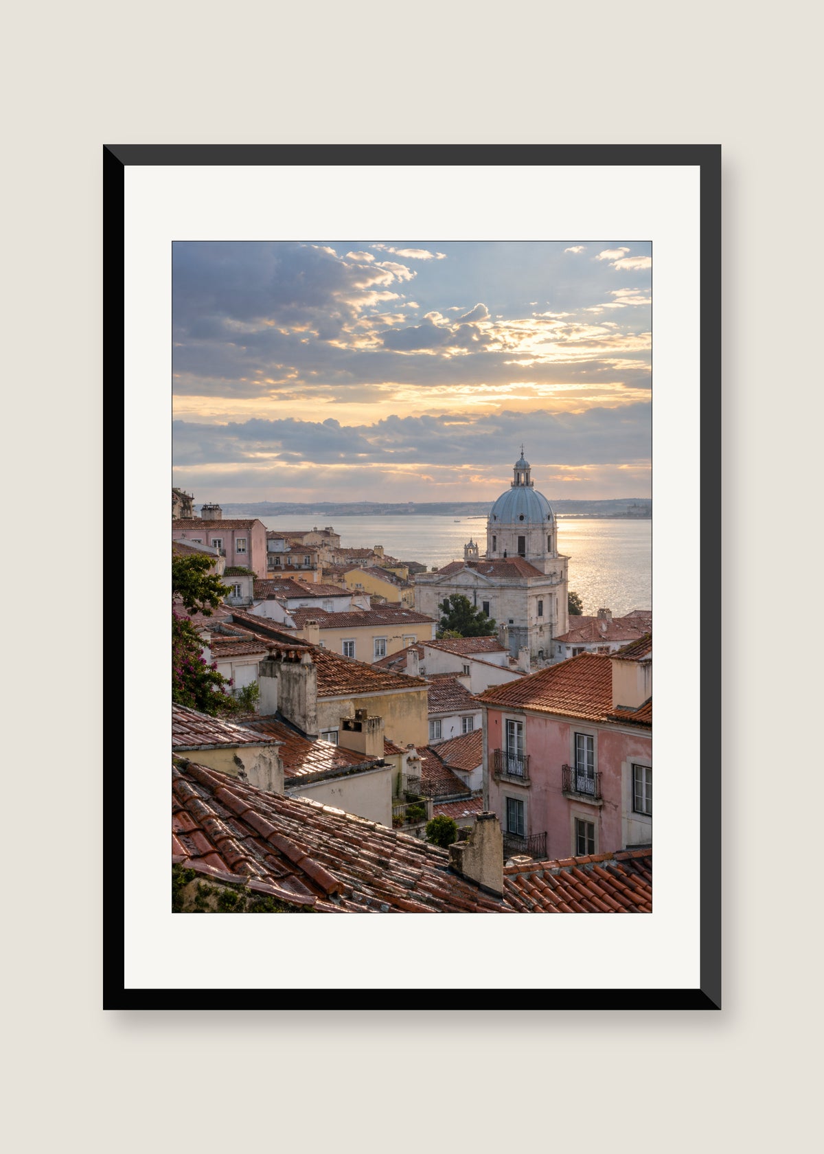 Lisbon Clearing, White mat with black frame