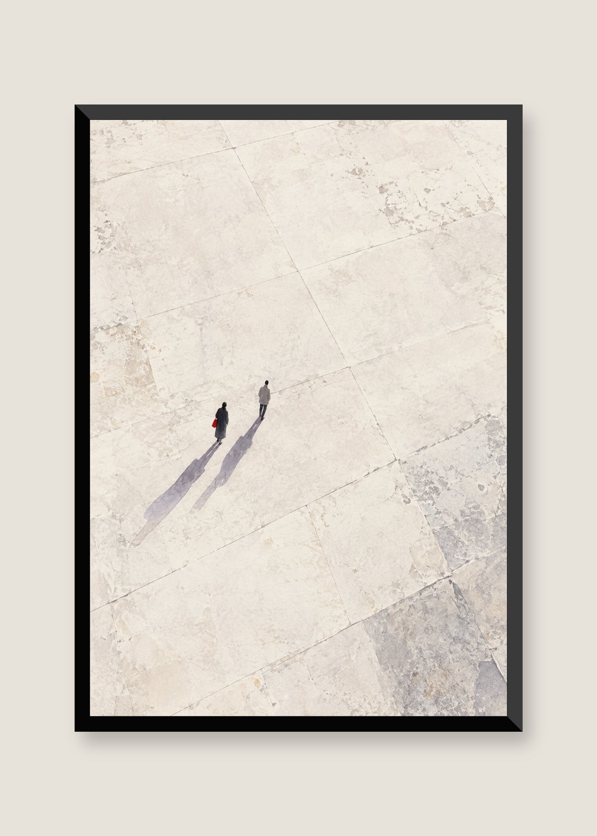 Long Shadows at Noon, No mat with black frame